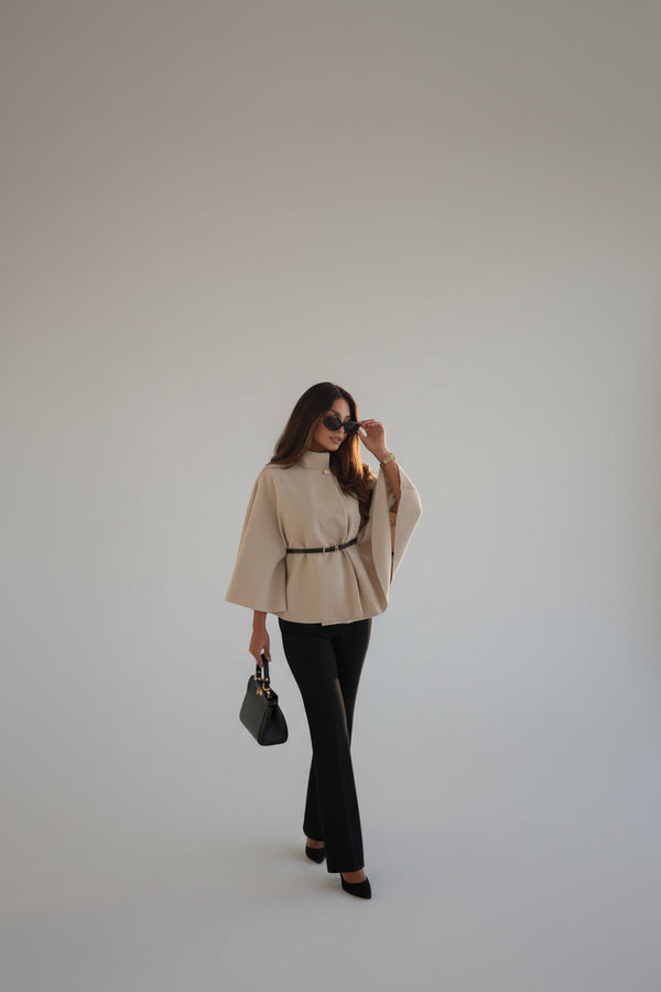 Lisbonne Wool Cape Coat – Ligne Lisbonne | Manteau Cape Élégant Femme