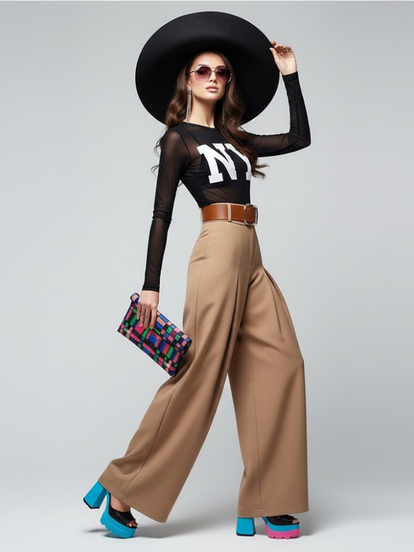 Extra Wide Trousers UPPER EAST SIDE – BYMANYC® New York - Image #0
